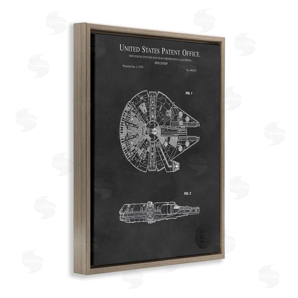 Stupell Industries Karl Hronek | Detailed Sci-fi Spacecraft Representation Blueprint Diagram Wall Art