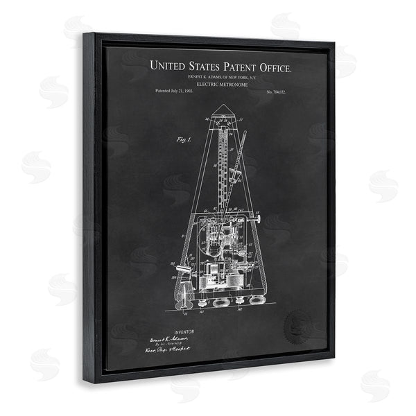 Stupell Industries Karl Hronek | Detailed Tech Electric Metronome Patent Blueprint Diagram Wall Art