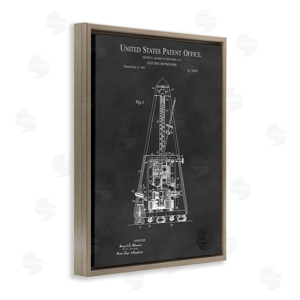 Stupell Industries Karl Hronek | Detailed Tech Electric Metronome Patent Blueprint Diagram Wall Art