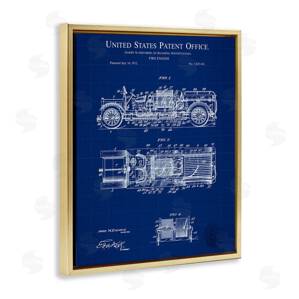 Stupell Industries Karl Hronek | Fire Engine Blueprint