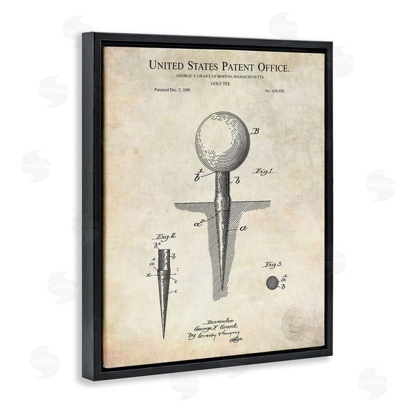 Stupell Industries Karl Hronek | Golf Ball Tee Patent Blueprint Diagram Outline Wall Art