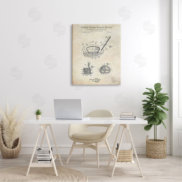 Stupell Industries Karl Hronek | Golf Club Head Detailed Design Blueprint Patent Wall Art