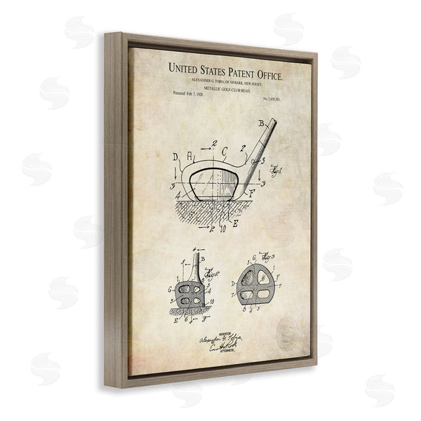 Stupell Industries Karl Hronek | Golf Club Head Detailed Design Blueprint Patent Wall Art