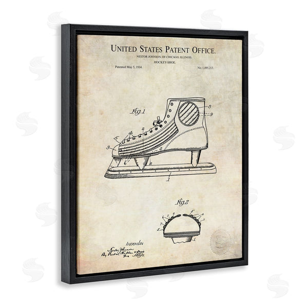 Stupell Industries Karl Hronek | Hockey Skate Shoe Labeled Diagram Patent Text Wall Art