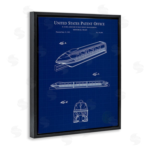 Stupell Industries Karl Hronek | Monorail Train Blueprint Wall Art