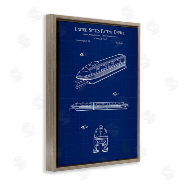 Stupell Industries Karl Hronek | Monorail Train Blueprint Wall Art