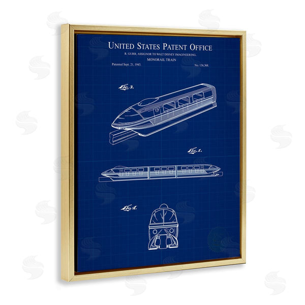 Stupell Industries Karl Hronek | Monorail Train Blueprint Wall Art