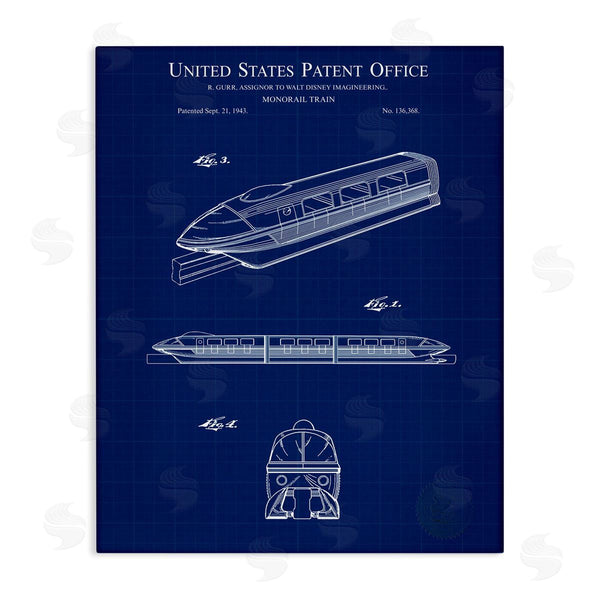 stupell industries Karl Hronek | Monorail Train Blueprint Wall Art