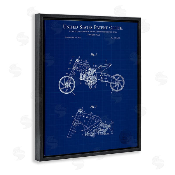 Stupell Industries Karl Hronek | Motorcycle Patent Blueprint