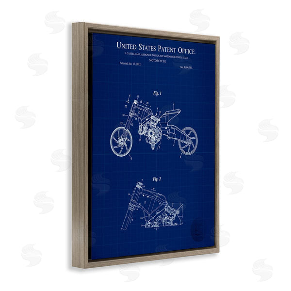 Stupell Industries Karl Hronek | Motorcycle Patent Blueprint