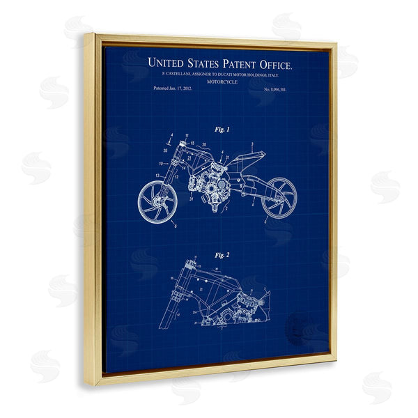 Stupell Industries Karl Hronek | Motorcycle Patent Blueprint