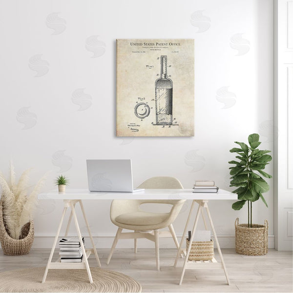 Stupell Industries Karl Hronek | Patent Text Detailed Wine Bottle Diagram Drawing Wall Art