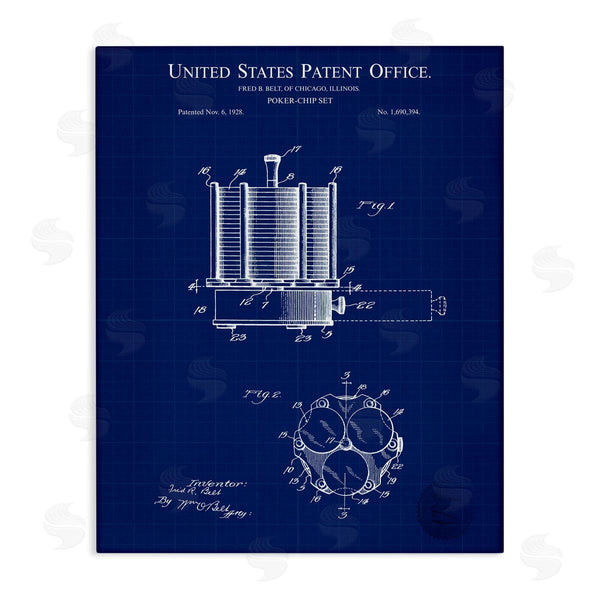 stupell industries Karl Hronek | Poker Chips Blueprint