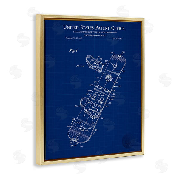 Stupell Industries Karl Hronek | Snowboard Binding Blueprint