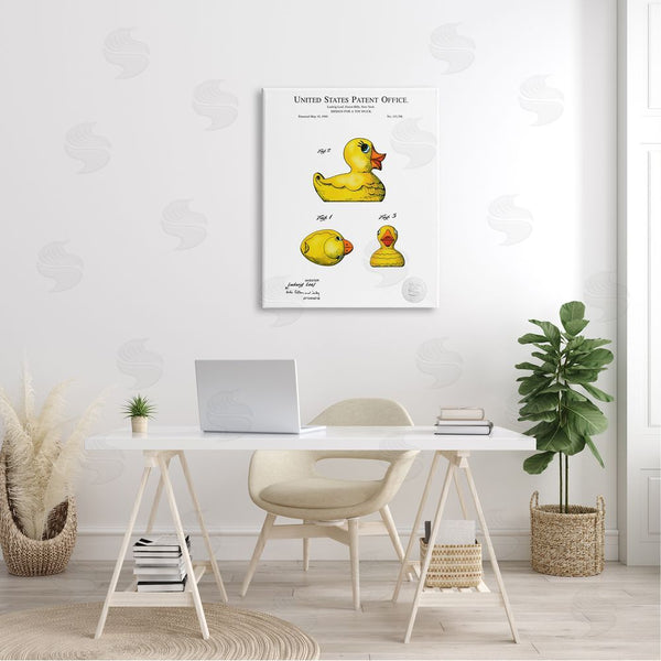 Stupell Industries Karl Hronek | Toy Rubber Duck Yellow Patent Design Diagram Wall Art