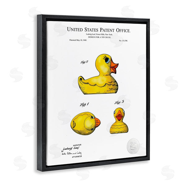Stupell Industries Karl Hronek | Toy Rubber Duck Yellow Patent Design Diagram Wall Art