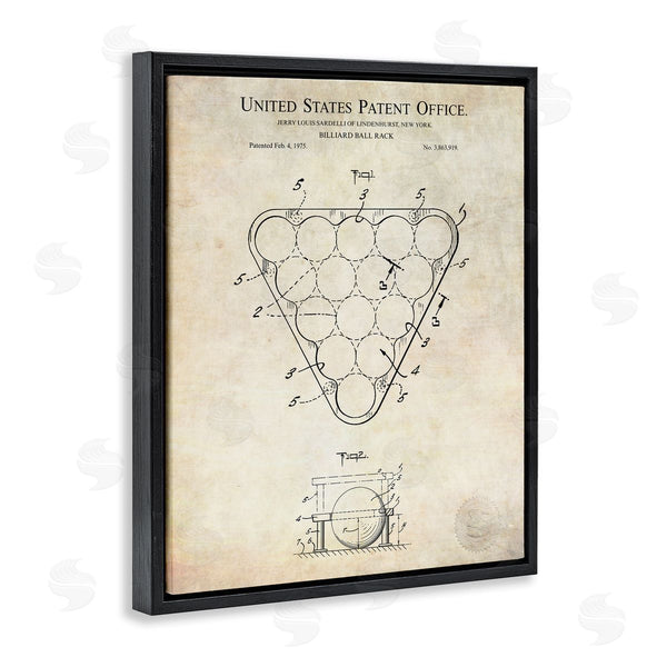 Stupell Industries Karl Hronek | Vintage Billiards Pool Game Diagram Blueprint Design Wall Art