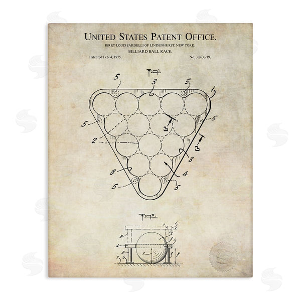 stupell industries Karl Hronek | Vintage Billiards Pool Game Diagram Blueprint Design Wall Art