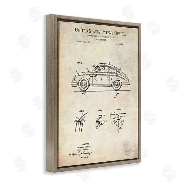 Stupell Industries Karl Hronek | Vintage Car Automobile Diagram Blueprint Patent Text Wall Art