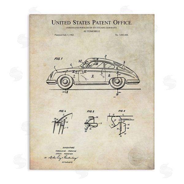 stupell industries Karl Hronek | Vintage Car Automobile Diagram Blueprint Patent Text Wall Art
