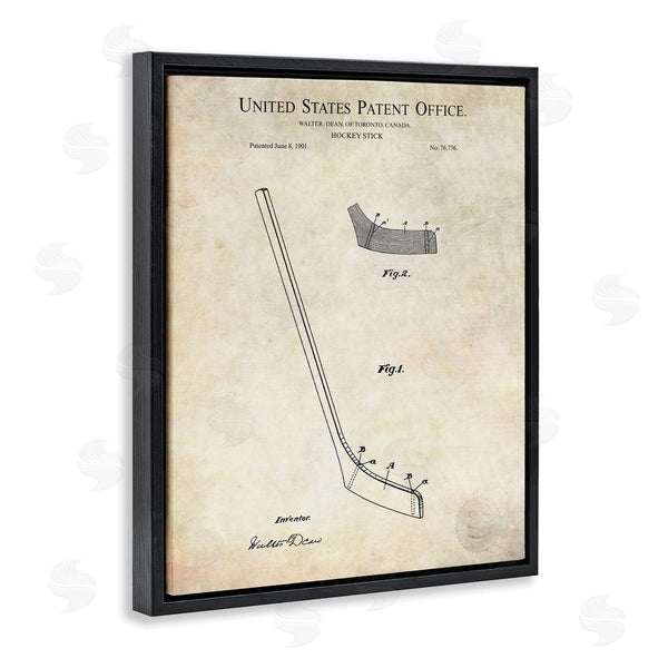 Stupell Industries Karl Hronek | Vintage Hockey Stick Sports Diagram Patent Blueprint Wall Art