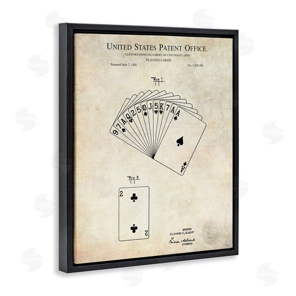 Stupell Industries Karl Hronek | Vintage Playing Cards Patent Diagram Blueprint Text Wall Art