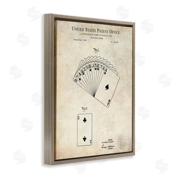 Stupell Industries Karl Hronek | Vintage Playing Cards Patent Diagram Blueprint Text Wall Art