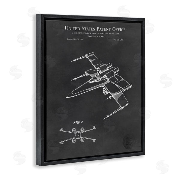 Stupell Industries Karl Hronek | Vintage Spacecraft Aircraft Patent Office Diagram Blueprint Wall Art