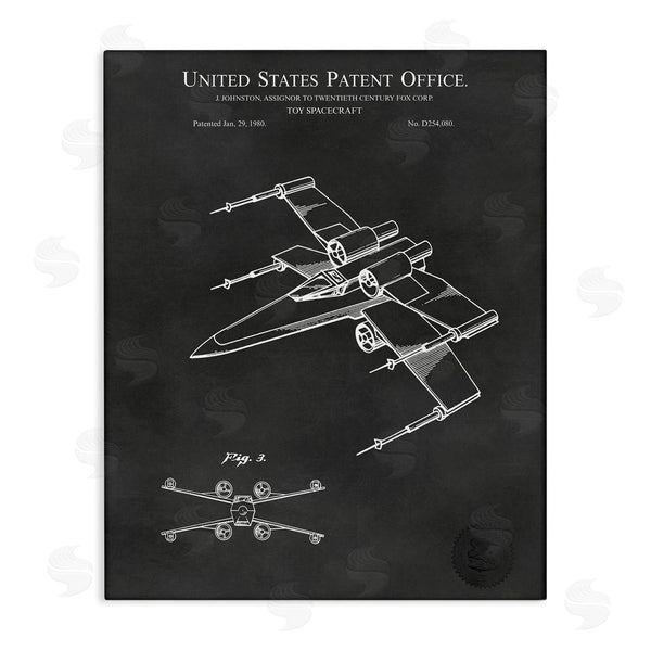 stupell industries Karl Hronek | Vintage Spacecraft Aircraft Patent Office Diagram Blueprint Wall Art