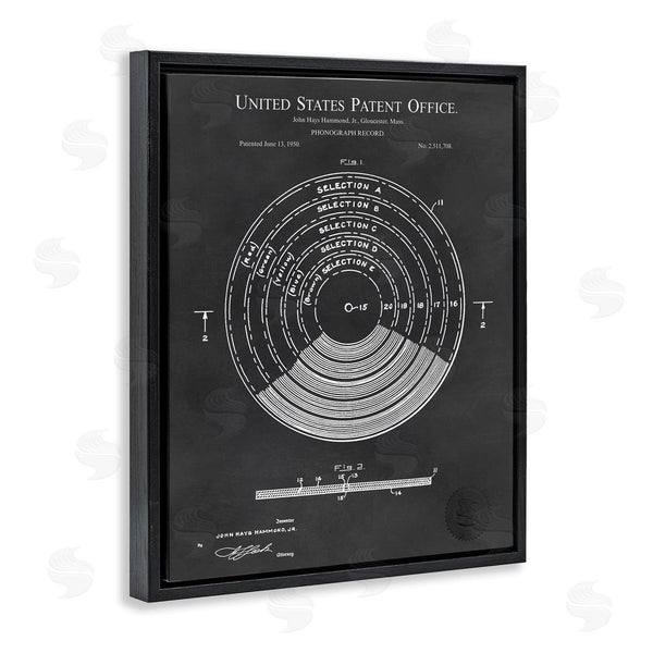 Stupell Industries Karl Hronek | Vintage Style Photograph Record Patent Blueprint Diagram Wall Art