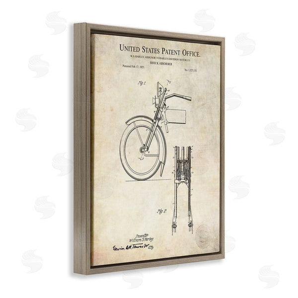 Stupell Industries Karl Hronek | Vintage Style Shock Absorber Invention Patent Diagram Wall Art