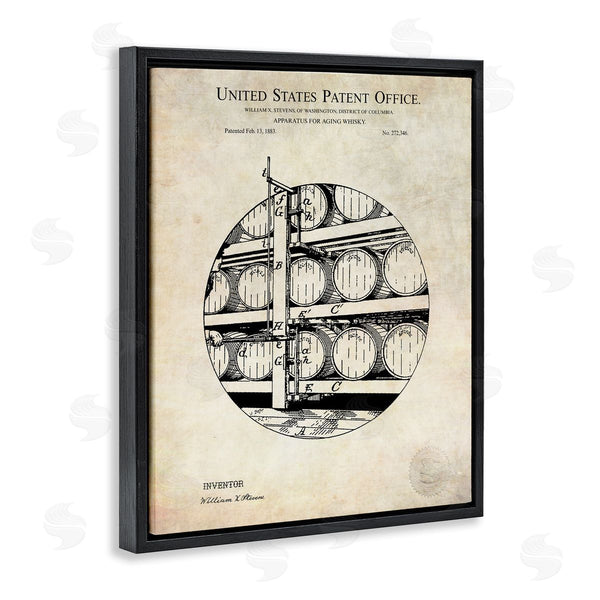 Stupell Industries Karl Hronek | Whiskey Aging Barrel Detailed Vintage Patent Diagram Wall Art