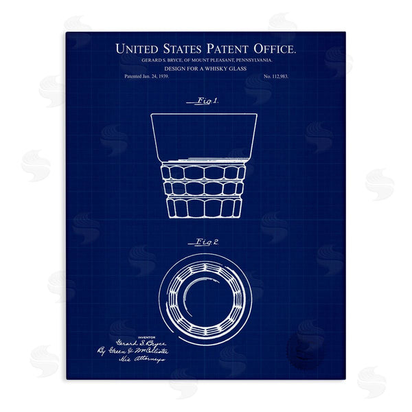 stupell industries Karl Hronek | Whisky Glass Blueprint