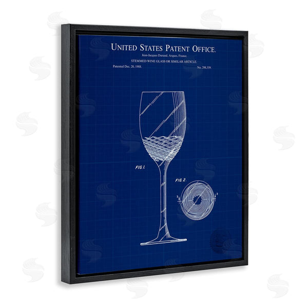 Stupell Industries Karl Hronek | Wine Glass Blueprint Wall Art