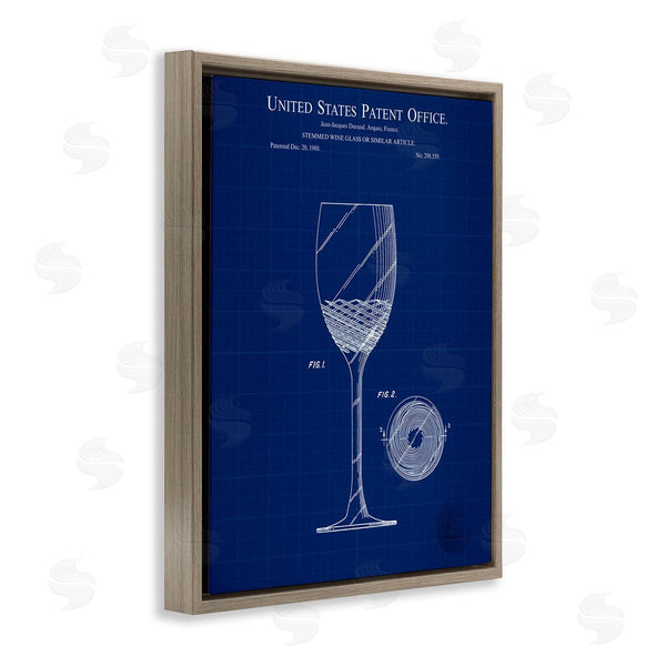 Stupell Industries Karl Hronek | Wine Glass Blueprint Wall Art