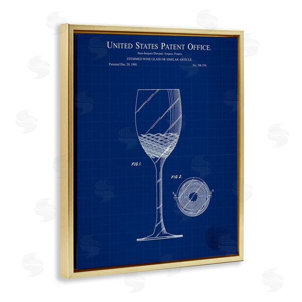 Stupell Industries Karl Hronek | Wine Glass Blueprint Wall Art