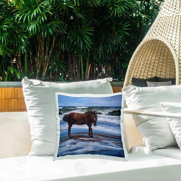 Stupell Industries Karla Mann | Horse On Sea Shore Printed Throw Pillow