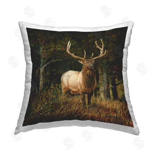 stupell industries Karla Mann | Woodland Elk Nature Printed Throw Pillow