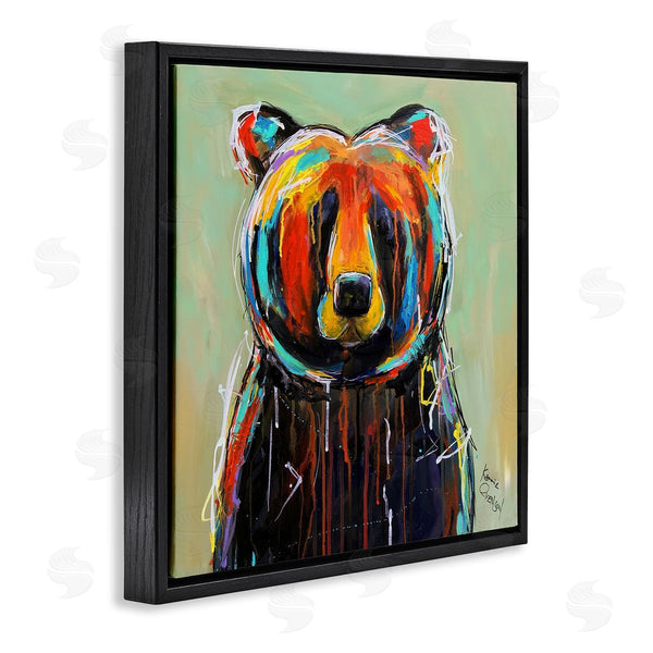 Stupell Industries Karrie Evenson | Abstract Colorful Painted Black Bear
