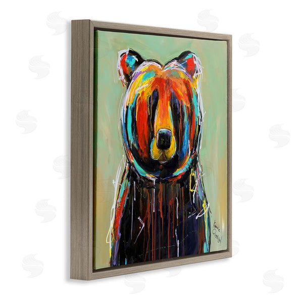 Stupell Industries Karrie Evenson | Abstract Colorful Painted Black Bear