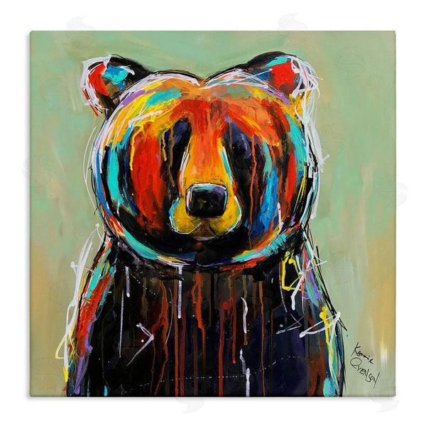 stupell industries Karrie Evenson | Abstract Colorful Painted Black Bear