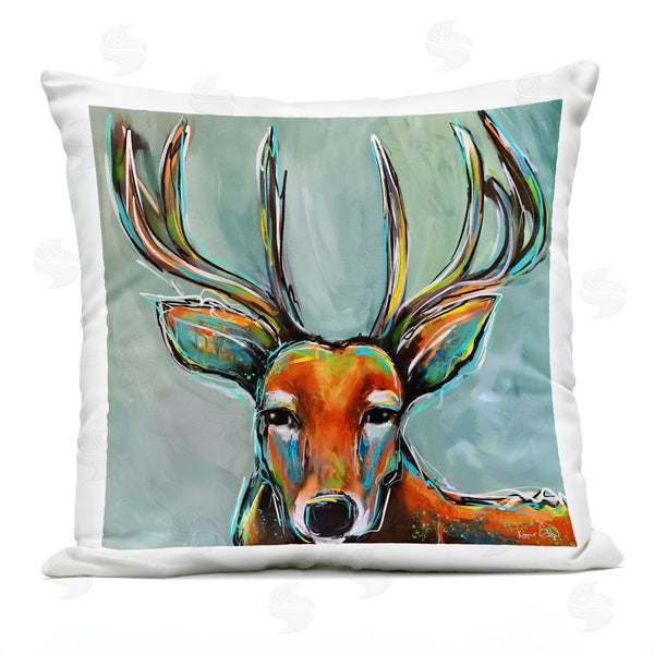 Stupell Industries Karrie Evenson | Abstract Deer Vivid Animal Printed Throw Pillow