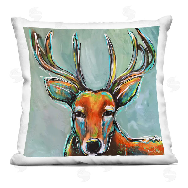 stupell industries Karrie Evenson | Abstract Deer Vivid Animal Printed Throw Pillow