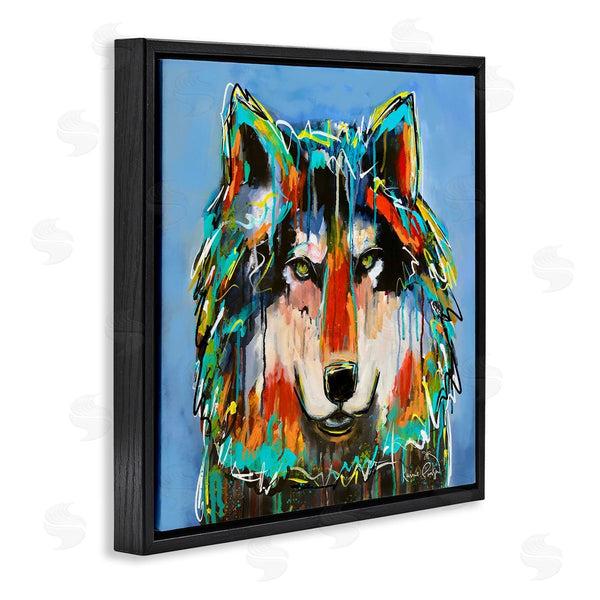 Stupell Industries Karrie Evenson | Bold Wolf Dripping Paint Saturated Graffiti Street Style Wall Art