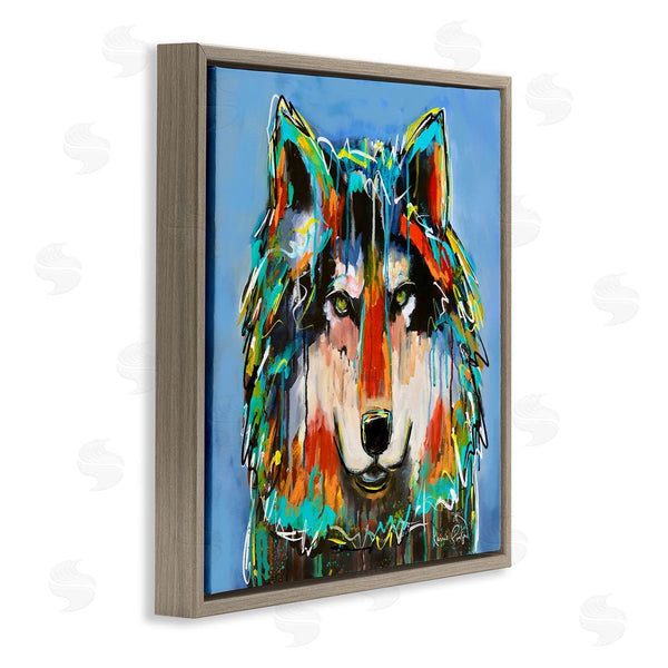 Stupell Industries Karrie Evenson | Bold Wolf Dripping Paint Saturated Graffiti Street Style Wall Art