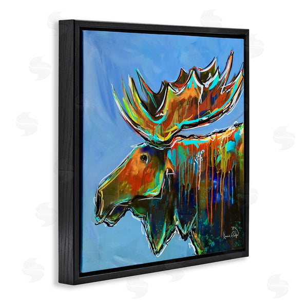 Stupell Industries Karrie Evenson | Contemporary Street Style Paint Drip Bold Moose Antlers Wall Art