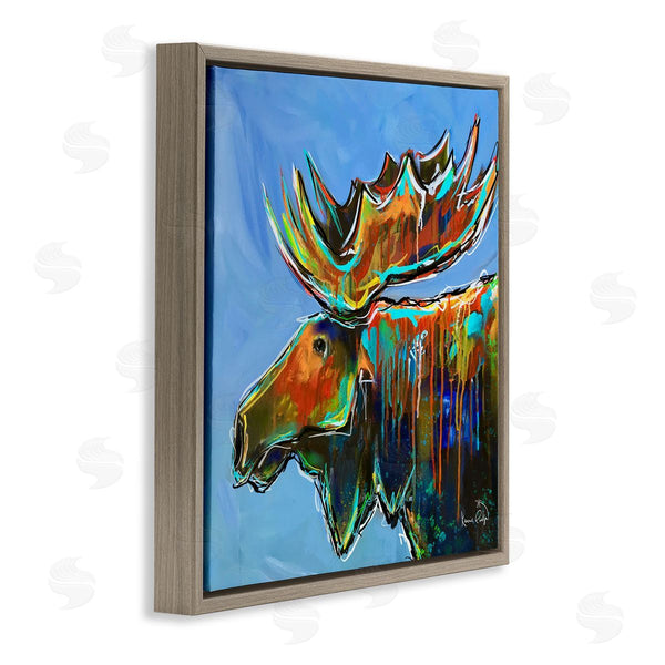 Stupell Industries Karrie Evenson | Contemporary Street Style Paint Drip Bold Moose Antlers Wall Art