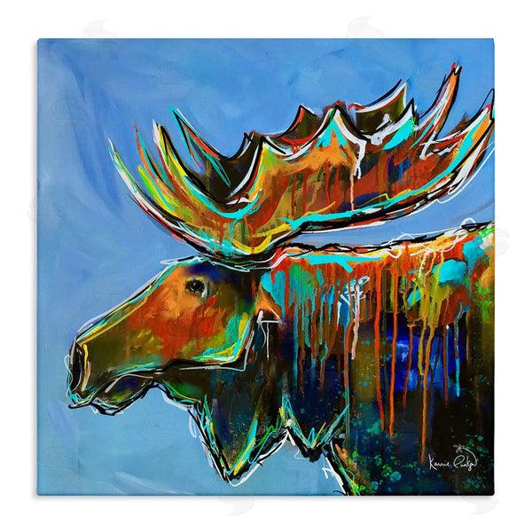 stupell industries Karrie Evenson | Contemporary Street Style Paint Drip Bold Moose Antlers Wall Art