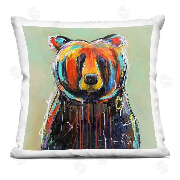 stupell industries Karrie Evenson | Contemporary Urban Drip Bear Printed Throw Pillow