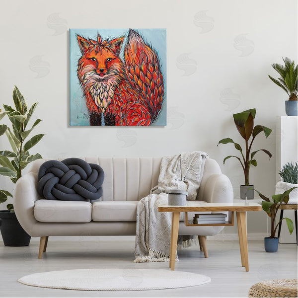 Stupell Industries Karrie Evenson | Modern Red Fox Shaped Hair Tufts Vivid Wildlife Wall Art